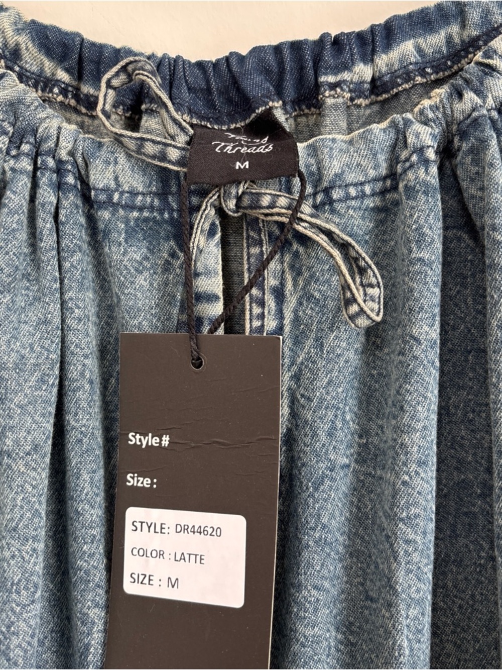 Young Threads Boho Denim Patchwork Tiered Maxi Dress NWT - Picture 9 of 10